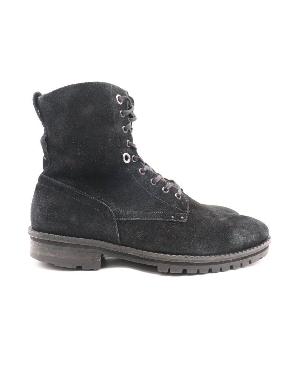 All Saints Black Suede Men's Size EU 44 Combat Boots Lace Up